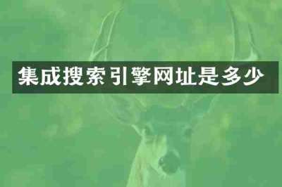 集成搜索引擎网址是多少