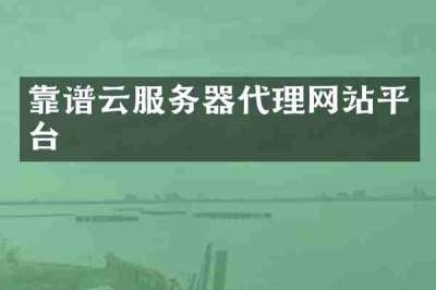 靠谱云服务器代理网站平台