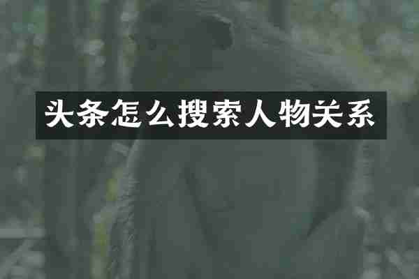 头条怎么搜索人物关系