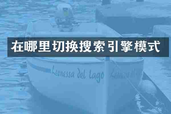 在哪里切换搜索引擎模式