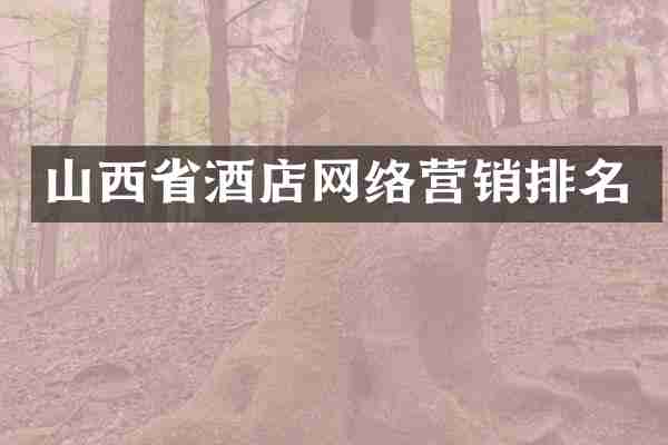 山西省酒店网络营销排名