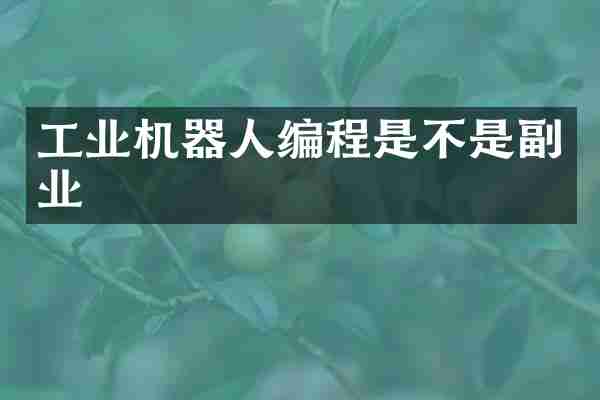 工业机器人编程是不是副业