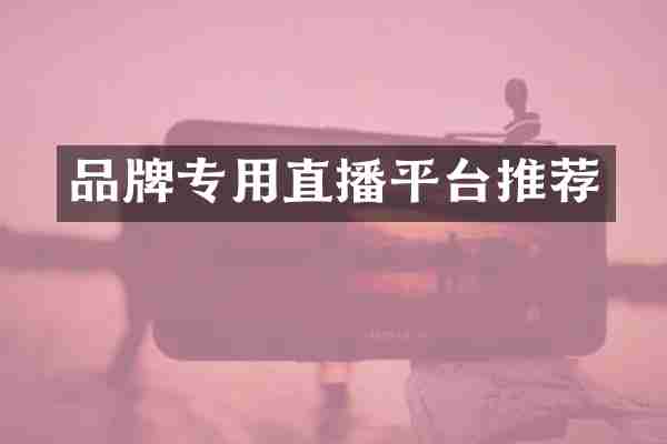 品牌专用直播平台推荐