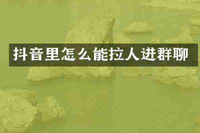 抖音里怎么能拉人进群聊