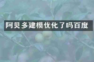 阿贝多建模优化了吗百度