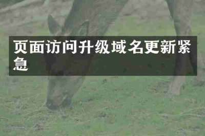 页面访问升级域名更新紧急