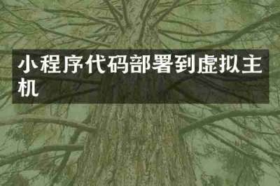 小程序代码部署到虚拟主机