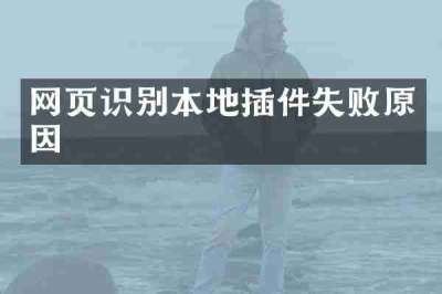 网页识别本地插件失败原因
