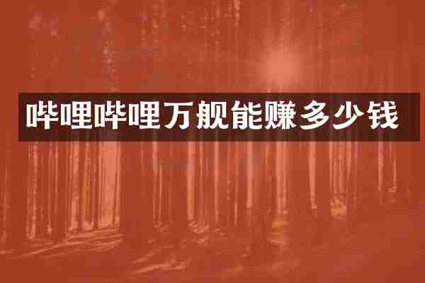 哔哩哔哩万舰能赚多少钱