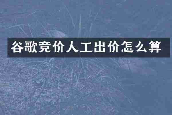 谷歌竞价人工出价怎么算