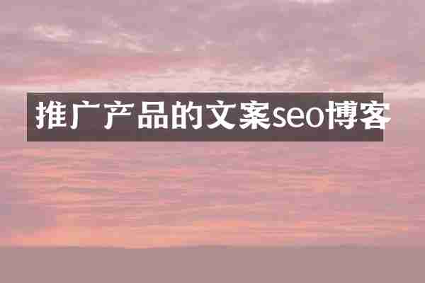 推广产品的文案seo博客