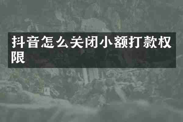 抖音怎么关闭小额打款权限