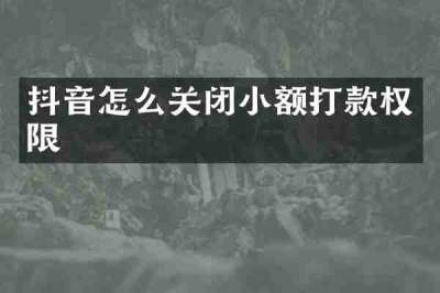 抖音怎么关闭小额打款权限