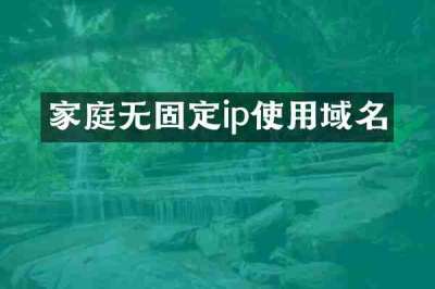 家庭无固定ip使用域名