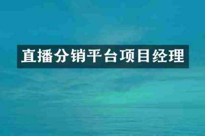 直播分销平台项目经理