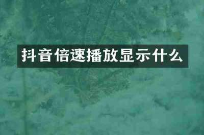 抖音倍速播放显示什么