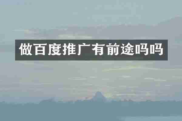 做百度推广有前途吗吗