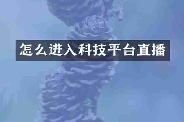 怎么进入科技平台直播