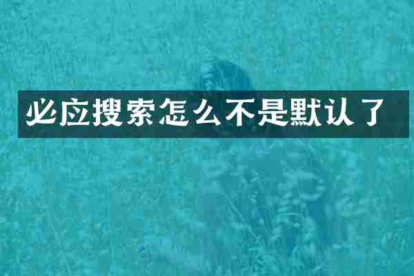 必应搜索怎么不是默认了