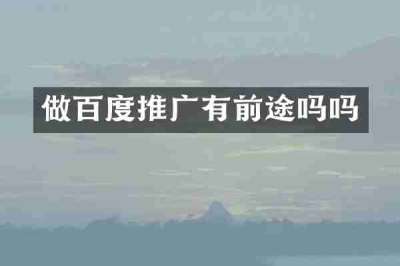 做百度推广有前途吗吗