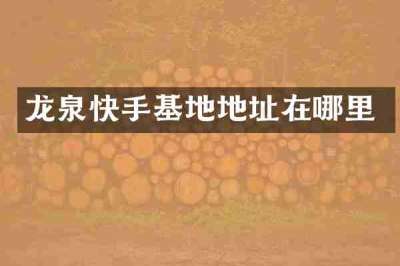 龙泉快手基地地址在哪里