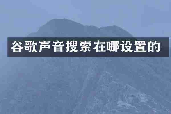 谷歌声音搜索在哪设置的