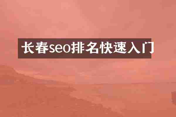 长春seo排名快速入门