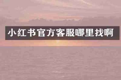小红书官方客服哪里找啊