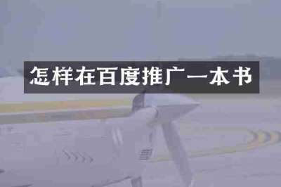 怎样在百度推广一本书