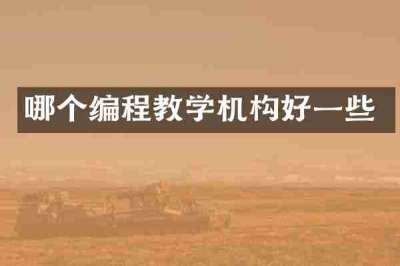 哪个编程教学机构好一些