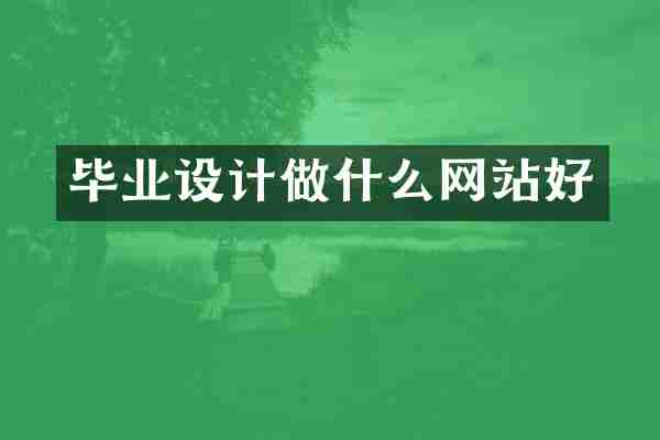 毕业设计做什么网站好