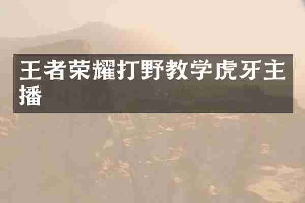王者荣耀打野教学虎牙主播