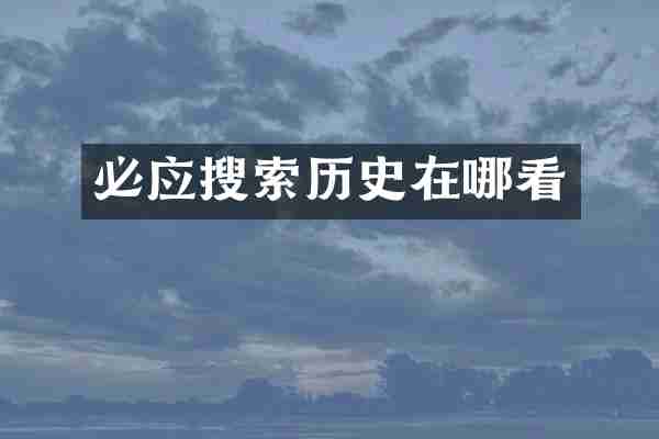 必应搜索历史在哪看