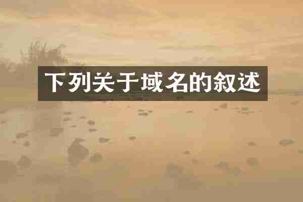 下列关于域名的叙述