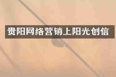 贵阳网络营销上阳光创信