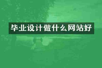 毕业设计做什么网站好