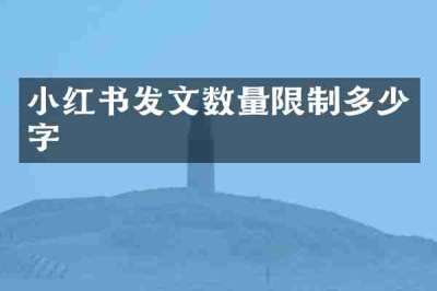 小红书发文数量限制多少字