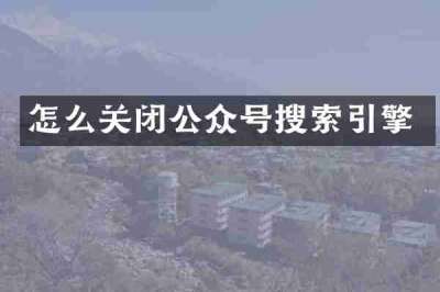 怎么关闭公众号搜索引擎