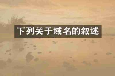 下列关于域名的叙述