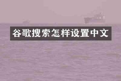 谷歌搜索怎样设置中文