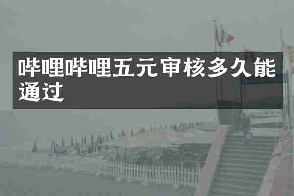 哔哩哔哩五元审核多久能通过