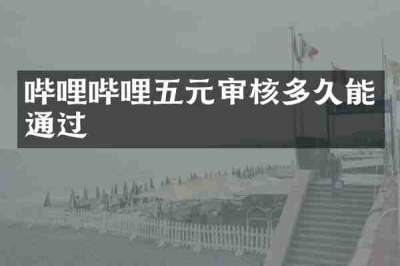 哔哩哔哩五元审核多久能通过