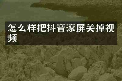 怎么样把抖音滚屏关掉视频