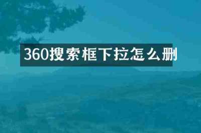 360搜索框下拉怎么删