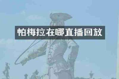 帕梅拉在哪直播回放