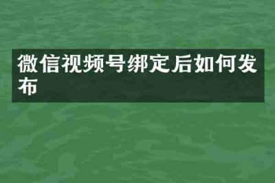 微信视频号绑定后如何发布