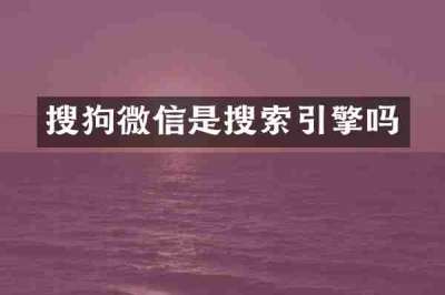 搜狗微信是搜索引擎吗