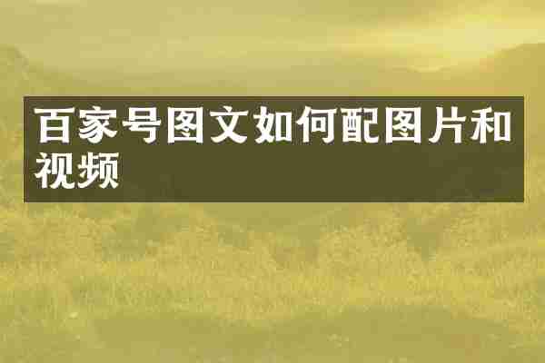 百家号图文如何配图片和视频