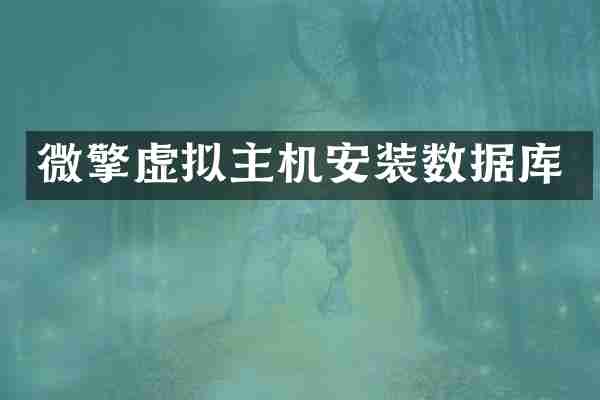 微擎虚拟主机安装数据库