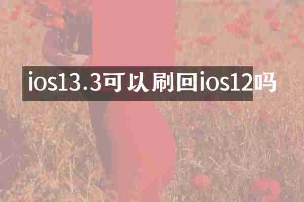 ios13.3可以刷回ios12吗